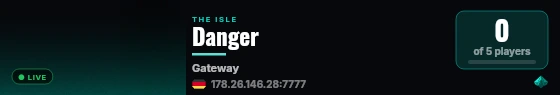 Danger Server live status badge