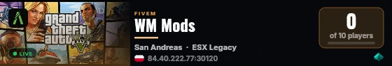 WM Mods live status badge