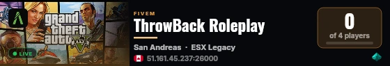 ThrowBack Roleplay live status badge
