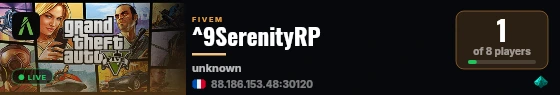 ^9SerenityRP live status badge