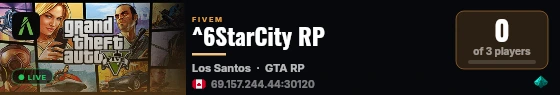 ^6StarCity RP live status badge