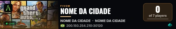 NOME DA CIDADE live status badge