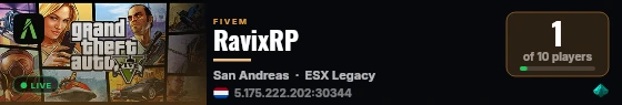 RavixRP live status badge