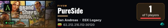 PureSide live status badge