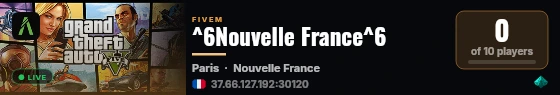 ^6Nouvelle France^6 live status badge