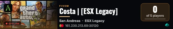 Costa | [ESX Legacy] live status badge