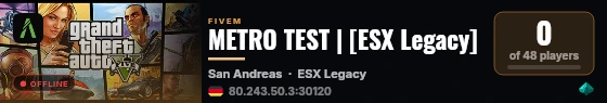 METRO TEST | [ESX Legacy] live status badge