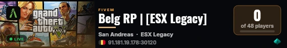 Belg RP | [ESX Legacy] live status badge