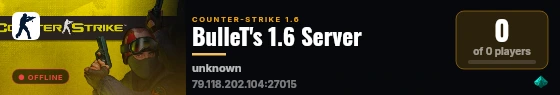 BulleT's 1.6 Server live status badge