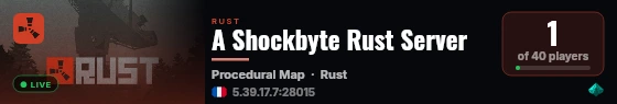 A Shockbyte Rust Server live status badge
