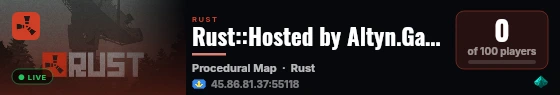 Rust::Hosted by Altyn.Games live status badge
