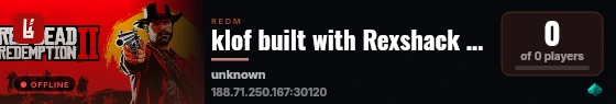 klof built with Rexshack RedM Build by Rexshack Gaming! live status badge