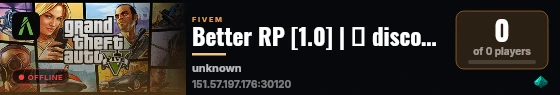 Better RP [1.0] | 📱 discord.gg/4QYvRSwxXp 📱 | 🔫 PISTOLA START 🔫 | 🔪 FAZIONI GRATIS 🔪 | 🚗  AUTO START 🚗 | 🎉 SERVER NUOVO 🎉 | ❌ NO WL ❌ | live status badge
