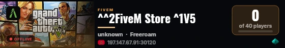 ^^2FiveM Store ^1V5 live status badge