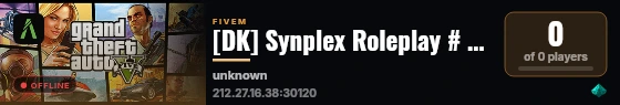 [DK] Synplex Roleplay # Serverens hostnavn live status badge