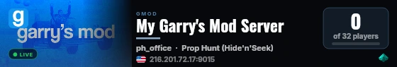 My Garry's Mod Server live status badge