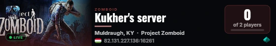 Kukher's server live status badge