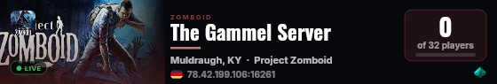 The Gammel Server live status badge