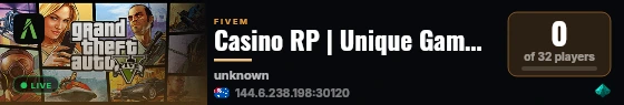 Casino RP | Unique Gambling Experience live status badge