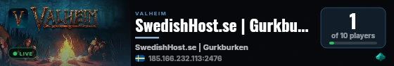 SwedishHost.se | Gurkburken live status badge