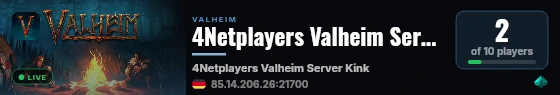 4Netplayers Valheim Server Kinka live status badge