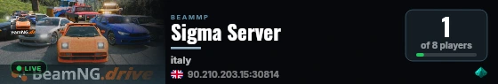 Sigma Server live status badge