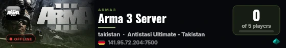Arma 3 Server live status badge