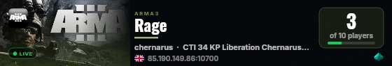 Rage live status badge