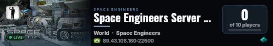 Space Engineers Server BRASIL 24H PVE-PVP live status badge