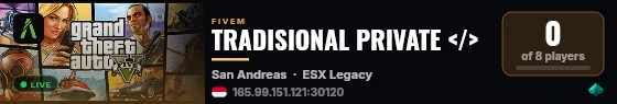 TRADISIONAL PRIVATE </> live status badge
