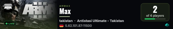Max live status badge