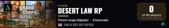 DESERT LAW RP live status badge