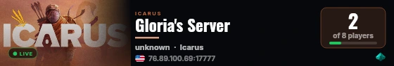 Gloria's Server live status badge
