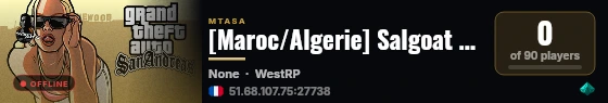 [Maroc/Algerie] Salgoat Roleplay New Generation / Systém Fivem – SAISON 1 live status badge