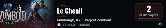 Le Chenil live status badge