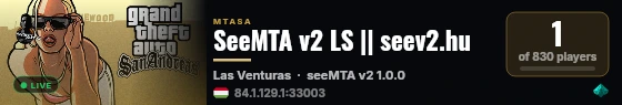 SeeMTA v2 LS || seev2.hu live status badge