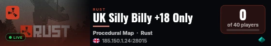 UK Silly Billy +18 Only live status badge