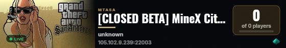 [CLOSED BETA] MineX City Roleplay | ماين إكس الحياة الواقعية | MCRP - CFW live status badge