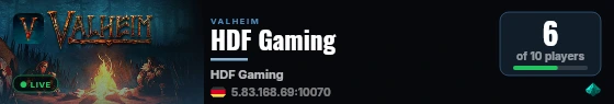 HDF Gaming live status badge