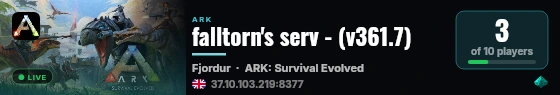 falltorn's serv - (v361.7) live status badge