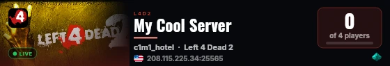 My Cool Server live status badge