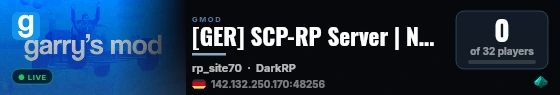 [GER] SCP-RP Server | Neu | Whitelist: https://discord.gg/ctTHn live status badge