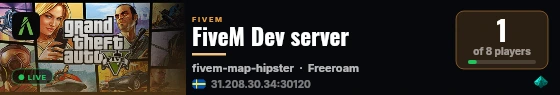 FiveM Dev server live status badge