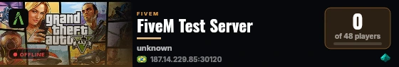 FiveM Test Server live status badge