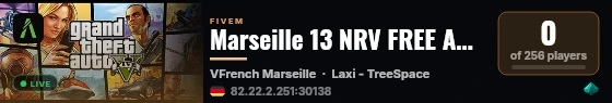 Marseille 13 NRV FREE ACCESS live status badge