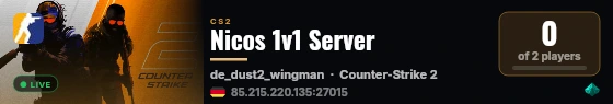 Nicos 1v1 Server live status badge