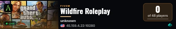 Wildfire Roleplay live status badge
