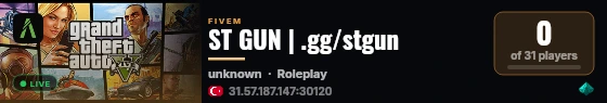 ST GUN | .gg/stgun live status badge