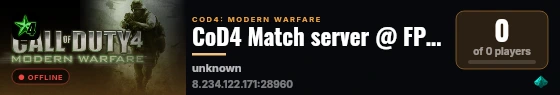 CoD4 Match server @ FPSChallenge.eu live status badge