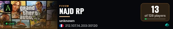 NAJD RP live status badge